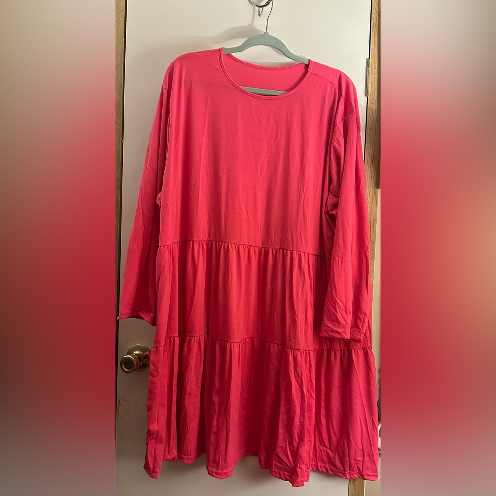 Bright Pink Tiered Dress